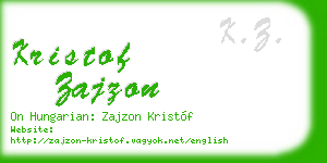kristof zajzon business card